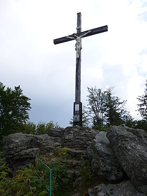 Cross rocks with rock formation and summit cross