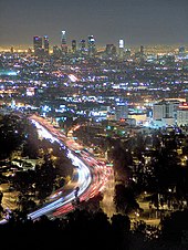 Los Angeles de nuit, depuis Mulholland Drive.