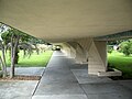 Part of the esplanade connecting the buildings on campus