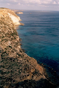 Sørkysten av Lampedusa