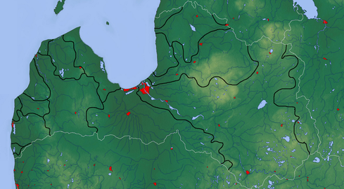 Lettország vízgyűjtő területei
