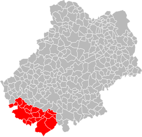 Localizzazione della Comunità dei comuni del Quercy blanc