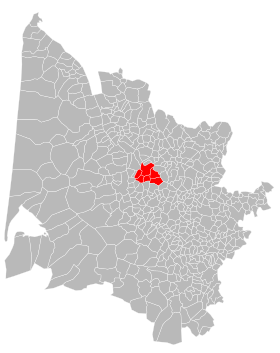 Saint-Loubès sektöründeki belediyeler topluluğunun konumu