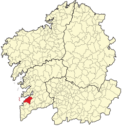 شهر ویگو بر نقشه اسپانیا
