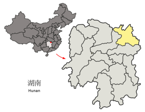 Location of Yueyang Prefecture within Hunan (China).png