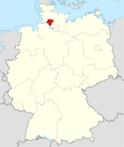 Mapa de Alemania, la posición del distrito de Steinburg resaltada