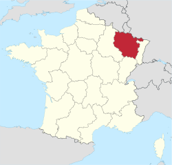 Разположение на Лотарингия във Франция