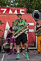 Bilder vom Zelt Musik Festival 2022 in Freiburg im BreisgauMaddis'son Brass Band am 12.07.2023:Baritone Saxophone, Vocals Mathias Herzog:Tenor Saxophone Pirmin Landmann:Trumpet Lukas Stein:Trumpet Simon Goldschagg:Trombone Johannes Hepe:Trombone Iwo Deibert:Bass Trombone, Tuba Björn Geiger:Horn Naomi Fuchs:Sousaphone Jan-Christoph Metz:Drums Jonas Becker, Ro Kuijpers