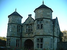 Madeley Court, the manor house built on the Madeley estate by Broke's descendants. The impressive gatehouse was probably built by John or Basil Brooke. The Court is now a hotel.