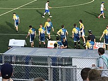The Radicals during a home game at Breese Stevens Field in 2019. Madison Radicals June 28 2019.jpg