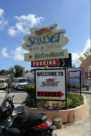 The Sunset Bar and Grill is a small bar located 