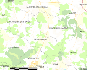 Poziția localității Troye-d'Ariège