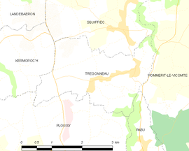 Mapa obce Trégonneau