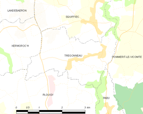 Poziția localității Trégonneau