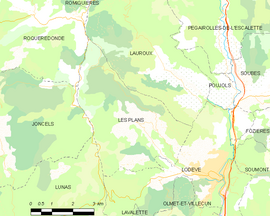 Mapa obce Les Plans