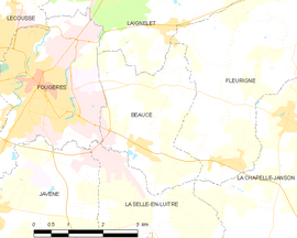 Mapa obce Beaucé