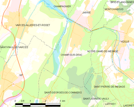 Mapa obce Champ-sur-Drac