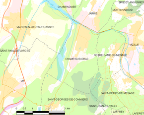 Poziția localității Champ-sur-Drac
