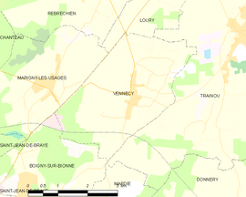 Mapa obce Vennecy