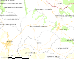 Poziția localității Saint-Laurent-de-Cuves