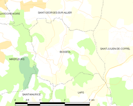 Mapa obce Busséol