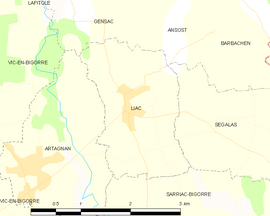 Mapa obce Liac