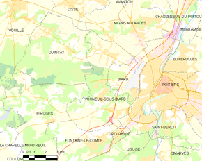 Poziția localității Vouneuil-sous-Biard