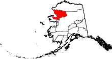 Harta e Northwest Arctic Borough në Alaska