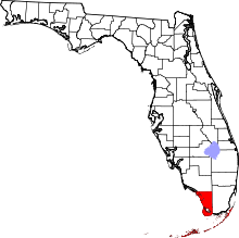 Harta e Monroe County në Florida