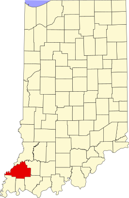 Locatie van Gibson County in Indiana