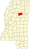 Mapa Mississippi se zvýrazněním Webster County.svg