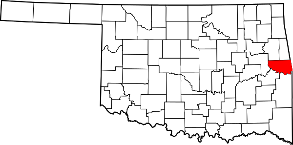 Map of Oklahoma highlighting Sequoyah County
