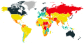 Map of the Global Peace Index in the world as of 2021