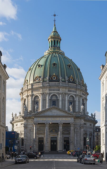 Marble church facade Copenhagen