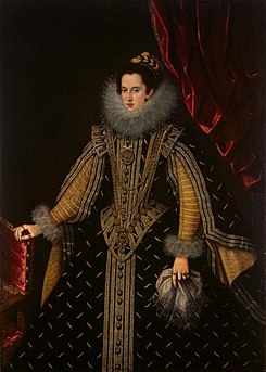 Margarita Aldobrandini, Duchess of Parma by Bartolome Gonzalez, held in the Hermitage collection.jpg