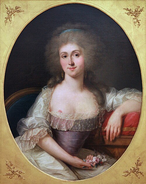 Duplessis's portrait of Marie Thérèse Louise of Savoy baring a nipple dates from 18th-century France.