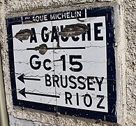 Plaque Michelin à Marnay, Haute-Saône.