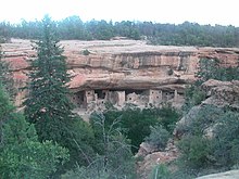 At Mesa Verde, the people lived below and farmed on top of the mesa contending with both short growing seasons and frequent drought Mesa Verde, Colorado.jpg