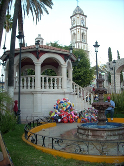 The main plaza of Mezquital del Oro