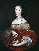 Henrietta, Charles II's youngest sister, assisted in the negotiations that led to the Secret Treaty of Dover (26 May 1670). Mignard, possibly after - Henrietta of England - National Portrait Gallery.jpg