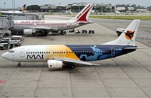 A now retired MAI Boeing 737-300 in 2002