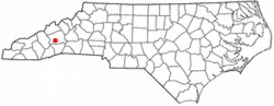 Location of Bent Creek, North Carolina