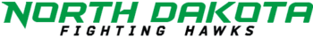 Descrição da imagem do ND Fighting Hawks wordmark.png.