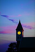 The NSU clock tower at sunset (Broken Arrow, Oklahoma)