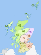 NUTS 3 regions of Scotland map