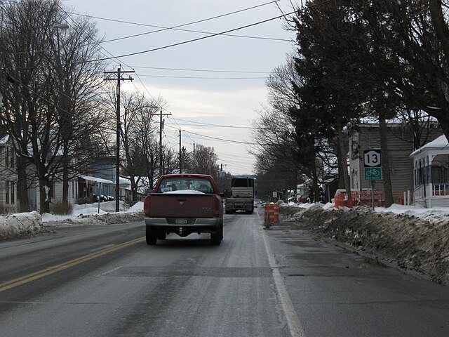 NY 13 southbound as it approaches downtown Cortland.