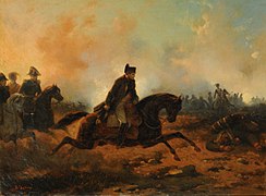 Napoleone alla carica a Waterloo