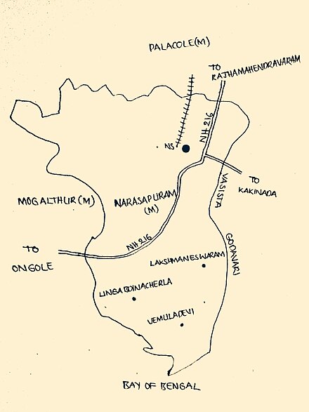 Narasapuram municipality in Narasapuram mandal map Narasapuram Municipality in Narasapuram mandal.jpg