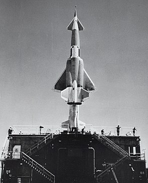 Navaho missile on the launch pad