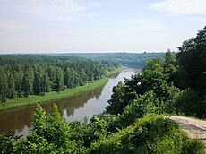 Widok na rzekę z wałów